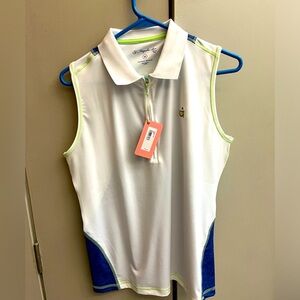 NWT Magnolia Lane Tech Masters Tournament Women’s sleeveless Golf Polo | medium